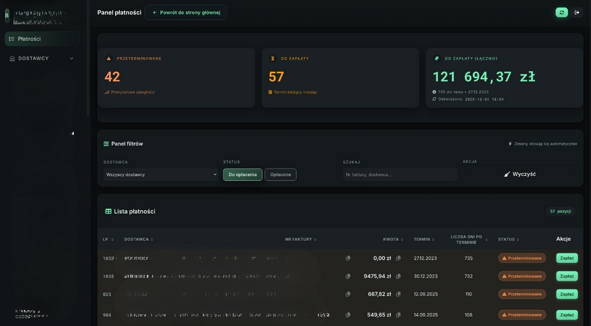 Invoice Processing – widok 2
